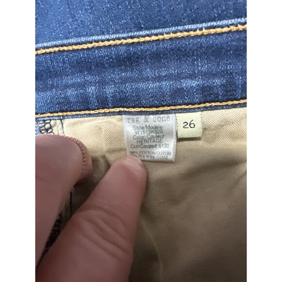Rag & Bone Womens Dark Wash Mid Rise Skinny Jeans Size 26 - Picture 8 of 11